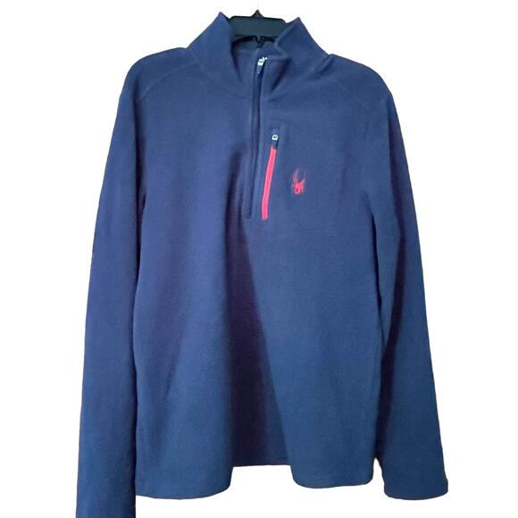 Spyder Men’s Pullover Quarter Zip Fleece Sweater Activewear Pocket Medium - Picture 1 of 5